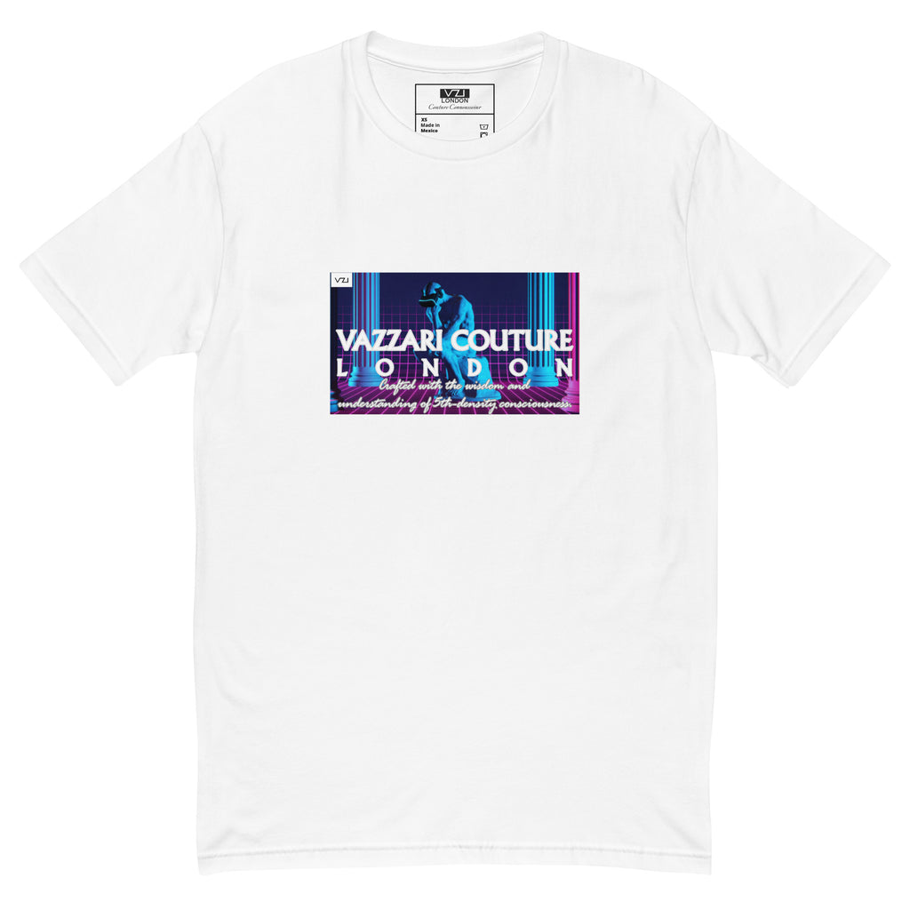 VZI Couture: Men's Fitted T-Shirt - Digital Meditation, Smart Casual, Streetwear