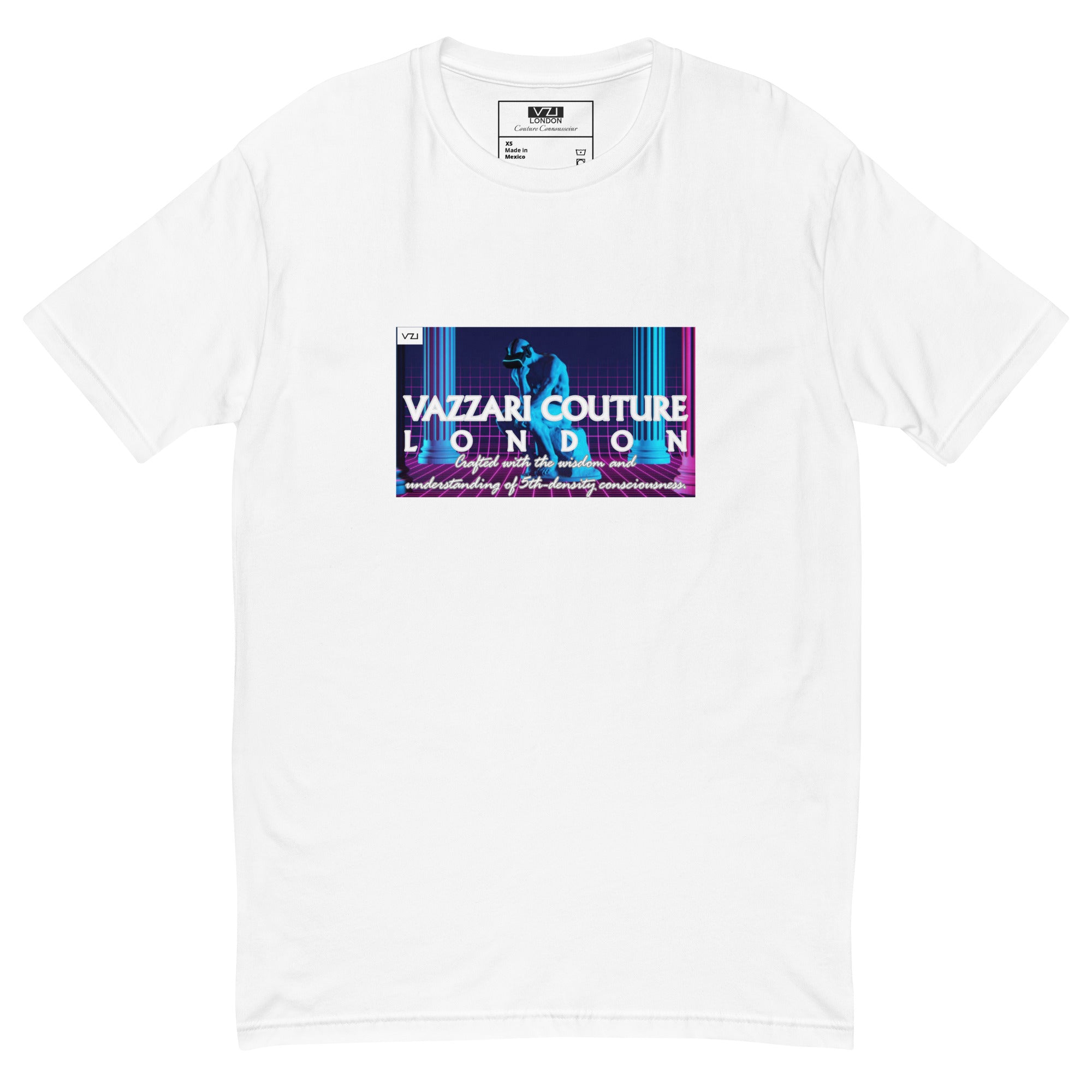 VZI Couture: Men's Fitted T-Shirt - Digital Meditation, Smart Casual, Streetwear