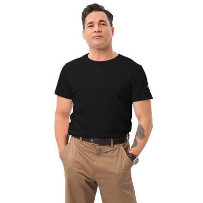 Outside Label, Left Sleeve LOGO - T-Shirt For Men's - Premium Cotton - Super Cotton, Smart Casual, Streetwear, High-End Couture