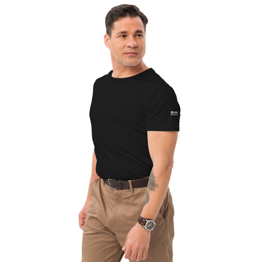 Outside Label, Left Sleeve LOGO - T-Shirt For Men's - Premium Cotton - Super Cotton, Smart Casual, Streetwear, High-End Couture