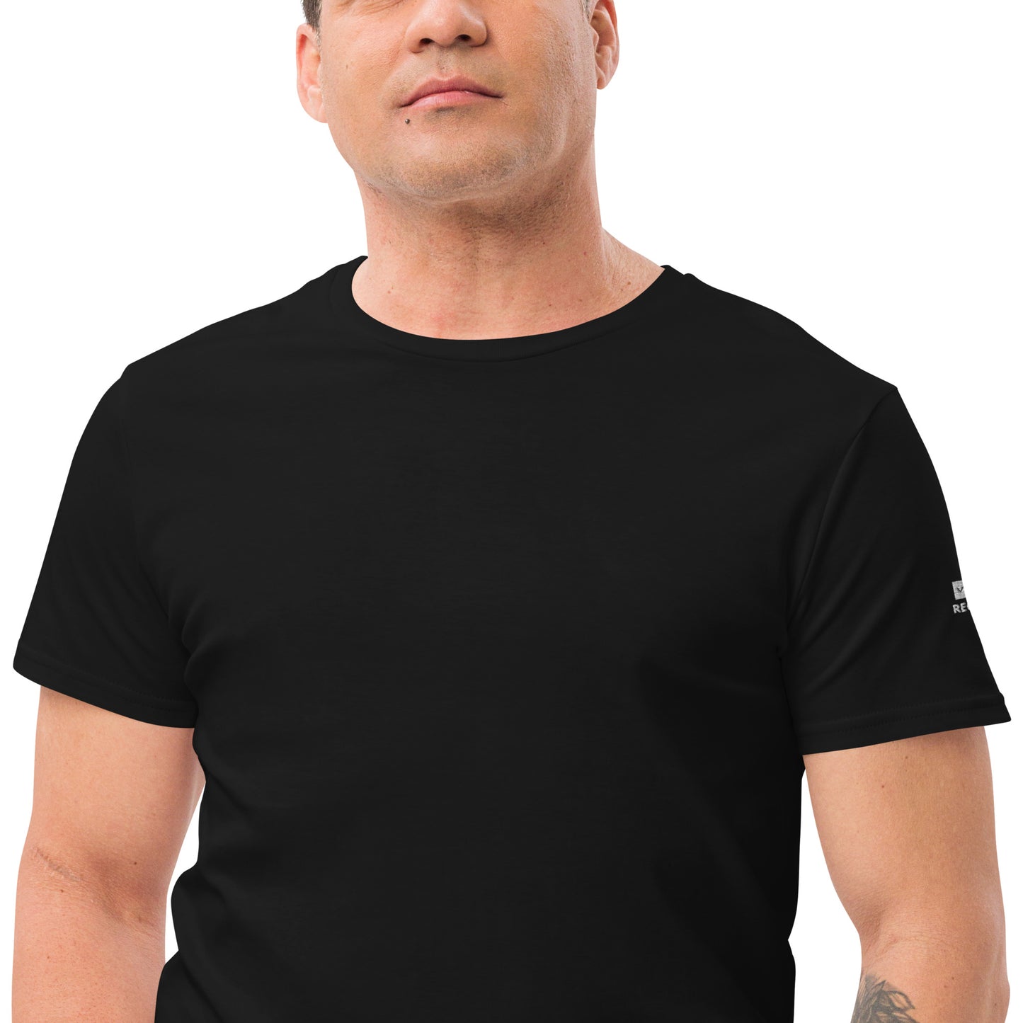 Outside Label, Left Sleeve LOGO - T-Shirt For Men's - Premium Cotton - Super Cotton, Smart Casual, Streetwear, High-End Couture