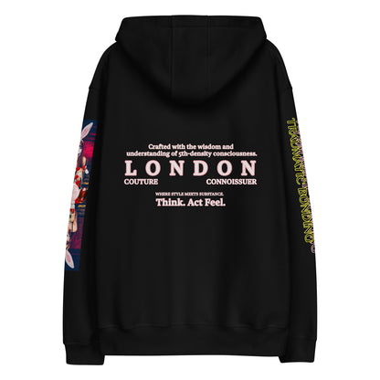 Trauma Bonding: Unisex Nouveau Noir Hoodie - Organic Hoodie: Smart Casual, Streetwear, Couture Statement, Fashion 2075