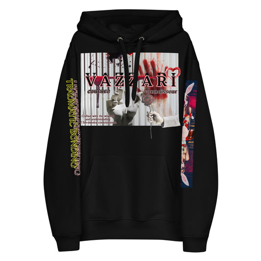 Trauma Bonding: Unisex Nouveau Noir Hoodie - Organic Hoodie: Smart Casual, Streetwear, Couture Statement, Fashion 2075