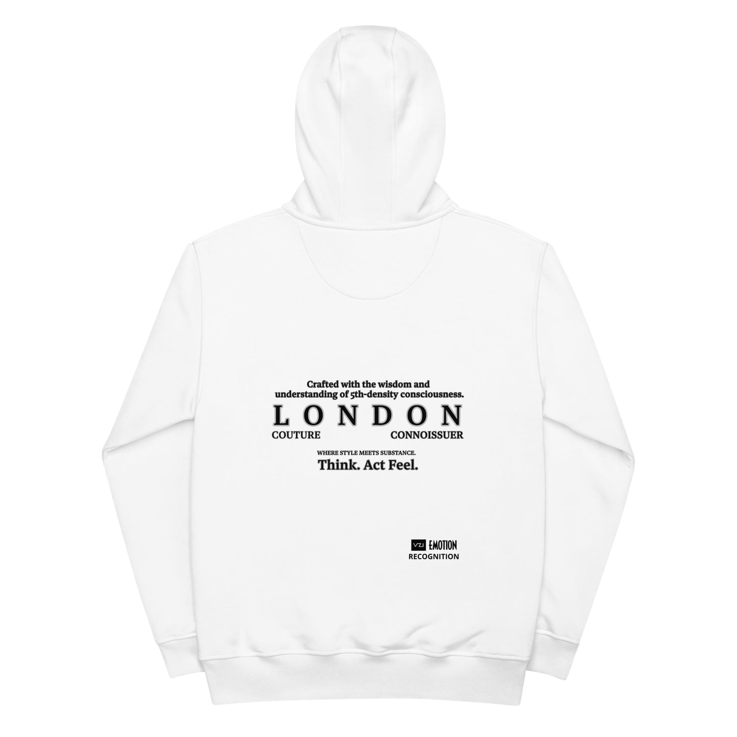 Deadly Behaviour: Unisex Blanc Eclat Hoodie - Organic Hoodie: Smart Casual, Streetwear, Couture Statement, Fashion 2075