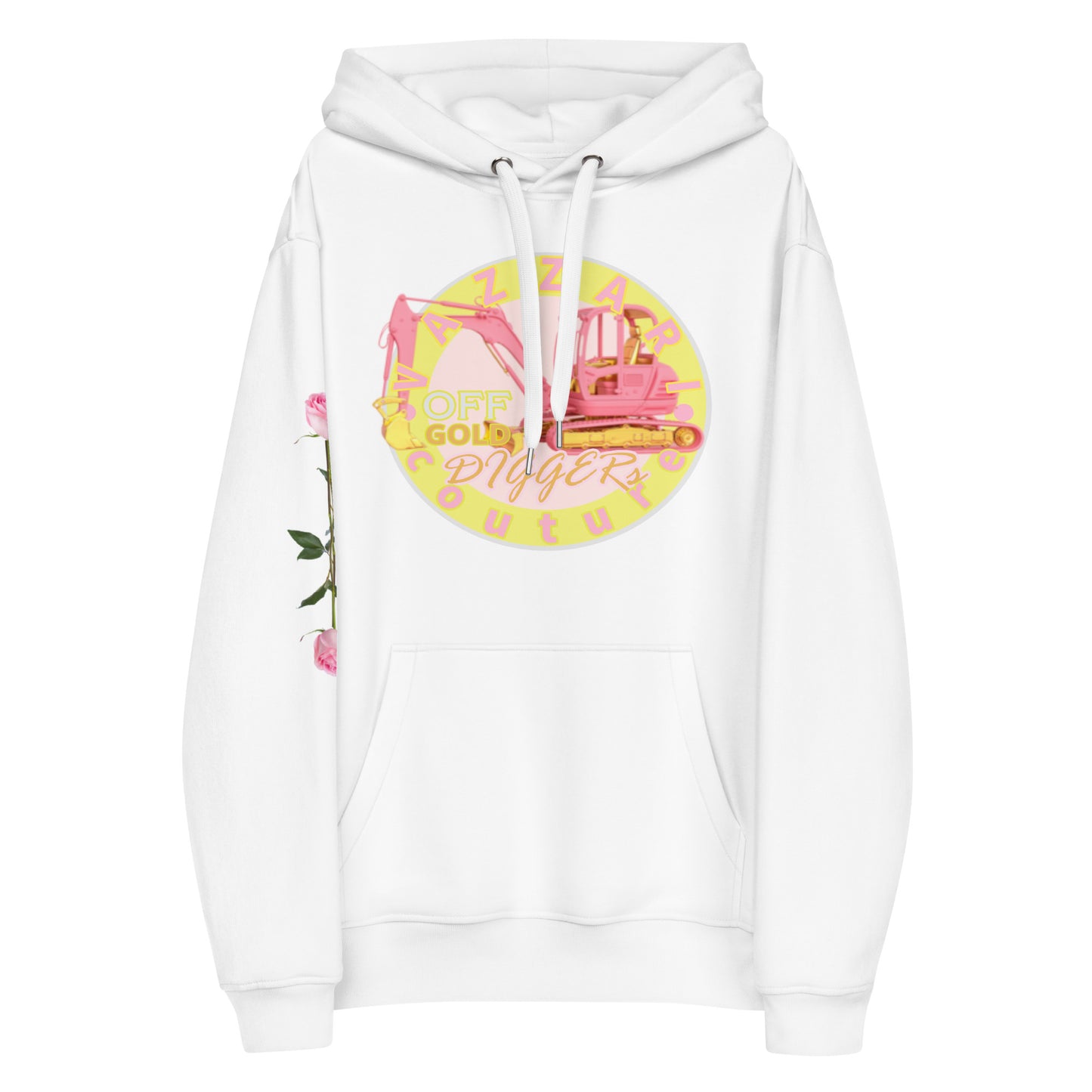 Gold Digger: Unisex Blanc Eclat Hoodie - Organic Hoodie: Smart Casual, Streetwear, Couture Statement, Fashion 2125