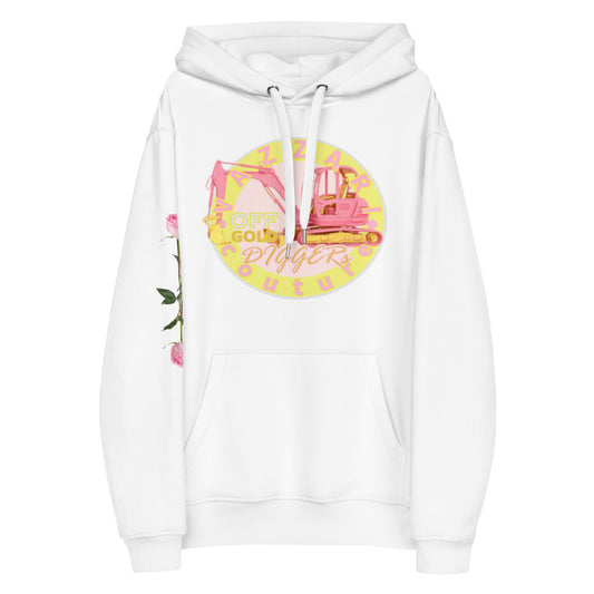 Gold Digger: Unisex Blanc Eclat Hoodie - Organic Hoodie: Smart Casual, Streetwear, Couture Statement, Fashion 2125