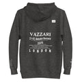 Vazzari Uranexus Men's Hoodie – Charcoal Heather – back view – clean studio shot