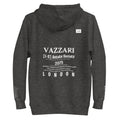 Vazzari Mercurion Men's Hoodie – Charcoal Heather – back view – clean studio shot