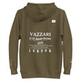 Vazzari Uranexus Men's Hoodie – Military Green – back view – clean studio shot