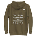 Vazzari Aethonius Men's Hoodie – Military Green – back view – clean studio shot