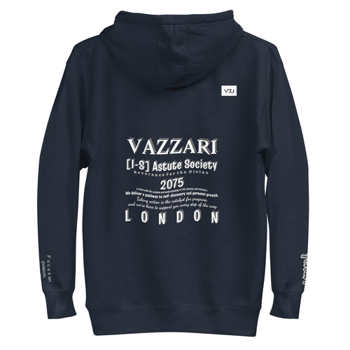 Vazzari Aethonius Men's Hoodie – Navy Blazer – back view – clean studio shot