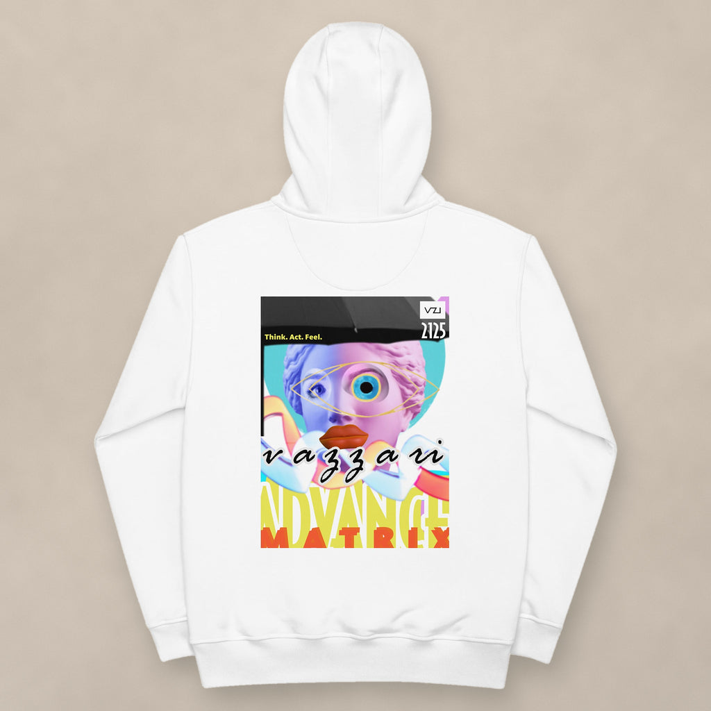 Vazzari Advance Matrix Hoodie on beige studio wall