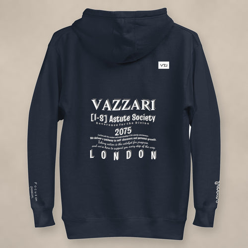 Vazzari Aethonius Men's Hoodie on beige studio wall