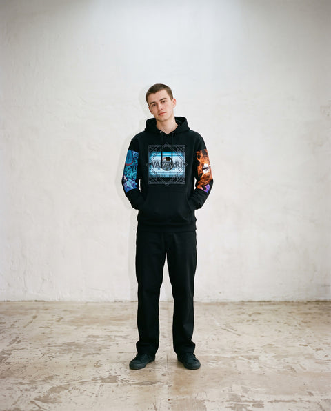 Vazzari AI Revolution Hoodie worn by model