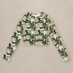 Vazzari Ammo Attire Crop Top on beige studio wall