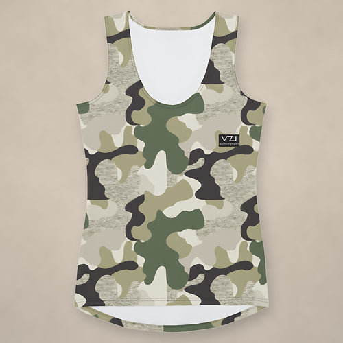Vazzari Ammo Attire Tank Top on beige studio wall