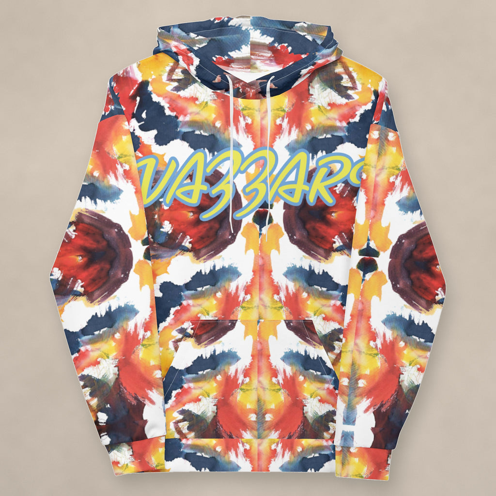 Vazzari Amor Vitae Fleece Hoodie on beige studio wall