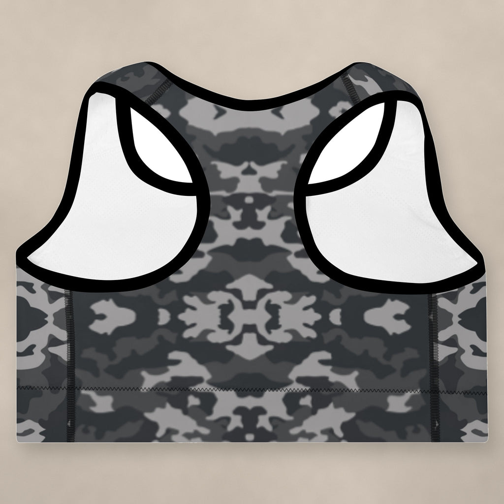 Vazzari Army 2075 Padded Bra on beige studio wall