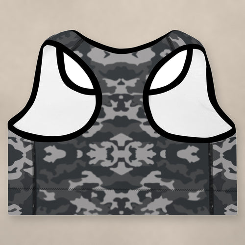 Vazzari Army 2075 Padded Bra on beige studio wall