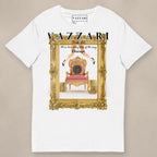 Vazzari Baroque Hack Tee on beige studio wall