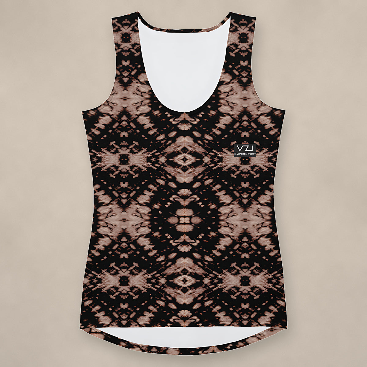 Vazzari Bordeaux Enclave Tank Top on beige studio wall