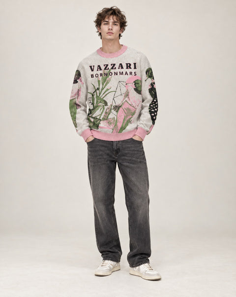 Vazzari Born On Mars Knit – Duck worn by model