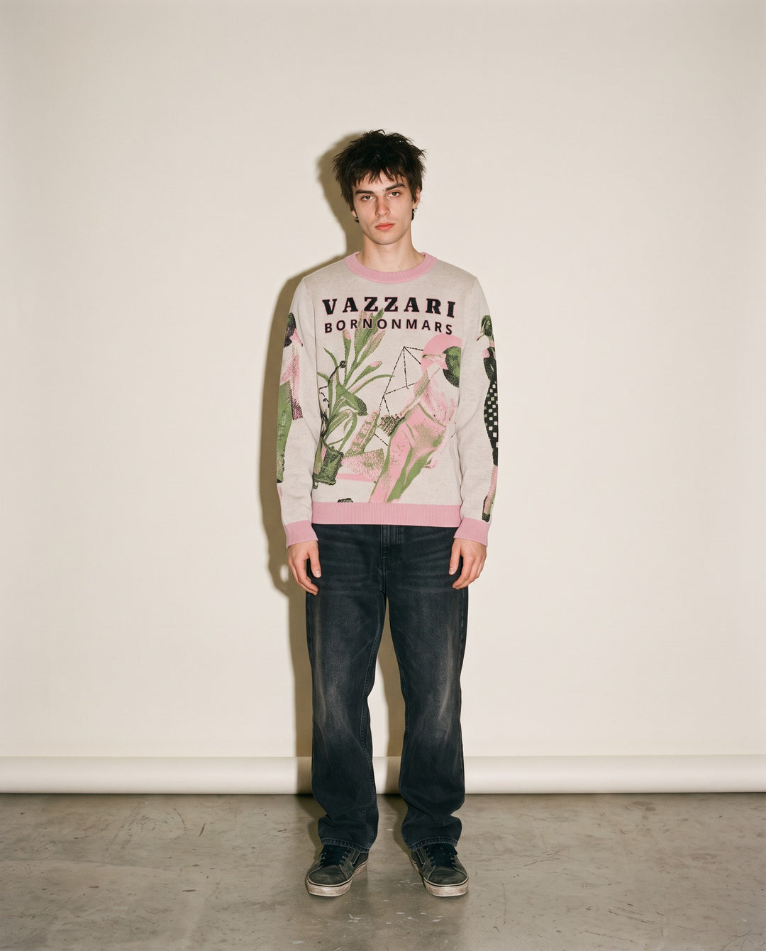 Vazzari Born On Mars Knit – Duck worn by model (man)