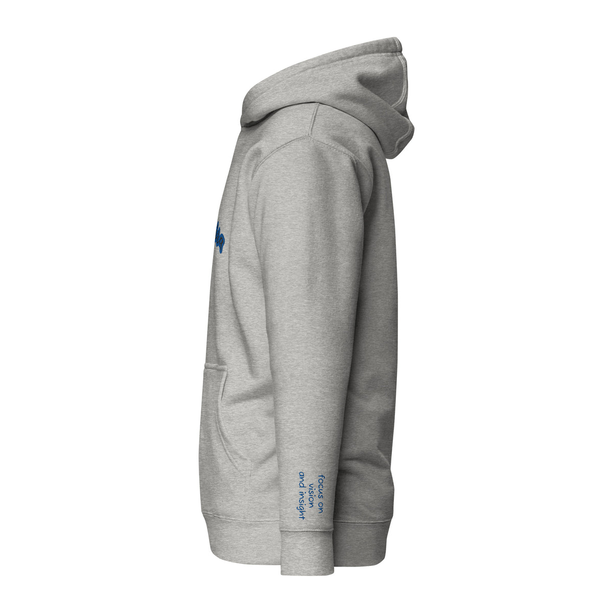 Vazzari Omnimira Women's Hoodie – Carbon Grey – left view – clean studio shot