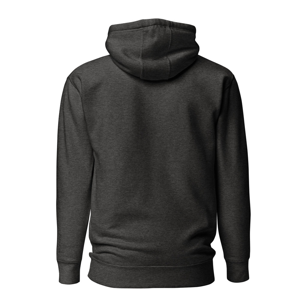 Vazzari Zenitron Hoodie – Charcoal Heather – back view – clean studio shot