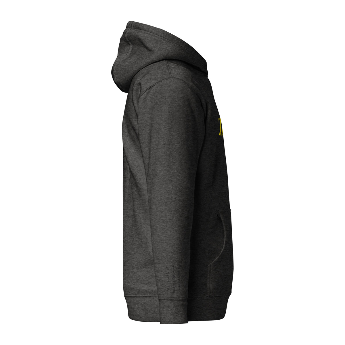 Vazzari Zenitron Hoodie – Charcoal Heather – right view – clean studio shot