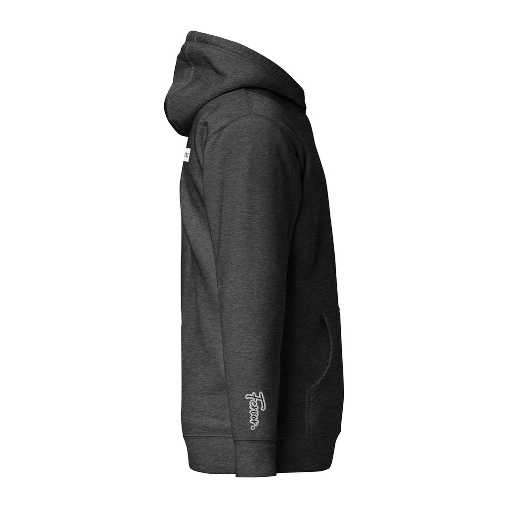 Vazzari Aethonius Men's Hoodie – Charcoal Heather – right view – clean studio shot