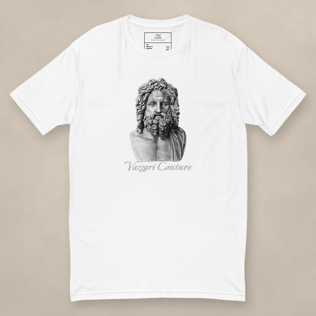 Vazzari Club Inked Fitted Tee on beige studio wall