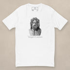 Vazzari Club Inked Fitted Tee on beige studio wall