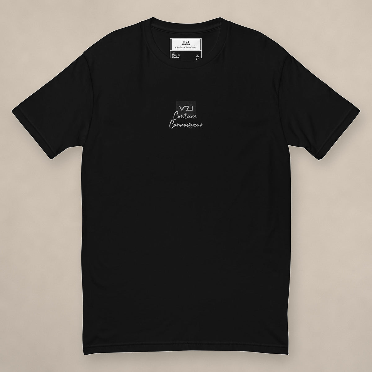 Vazzari Connoisseur Fitted Tee II on beige studio wall