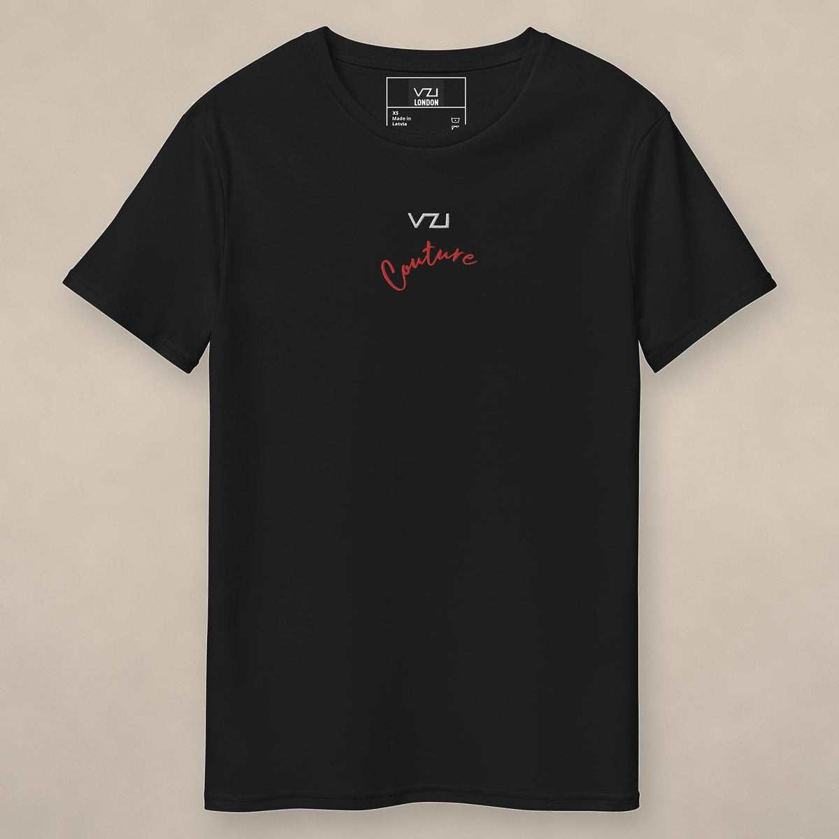 Vazzari Couture Cotton Tee II on beige studio wall