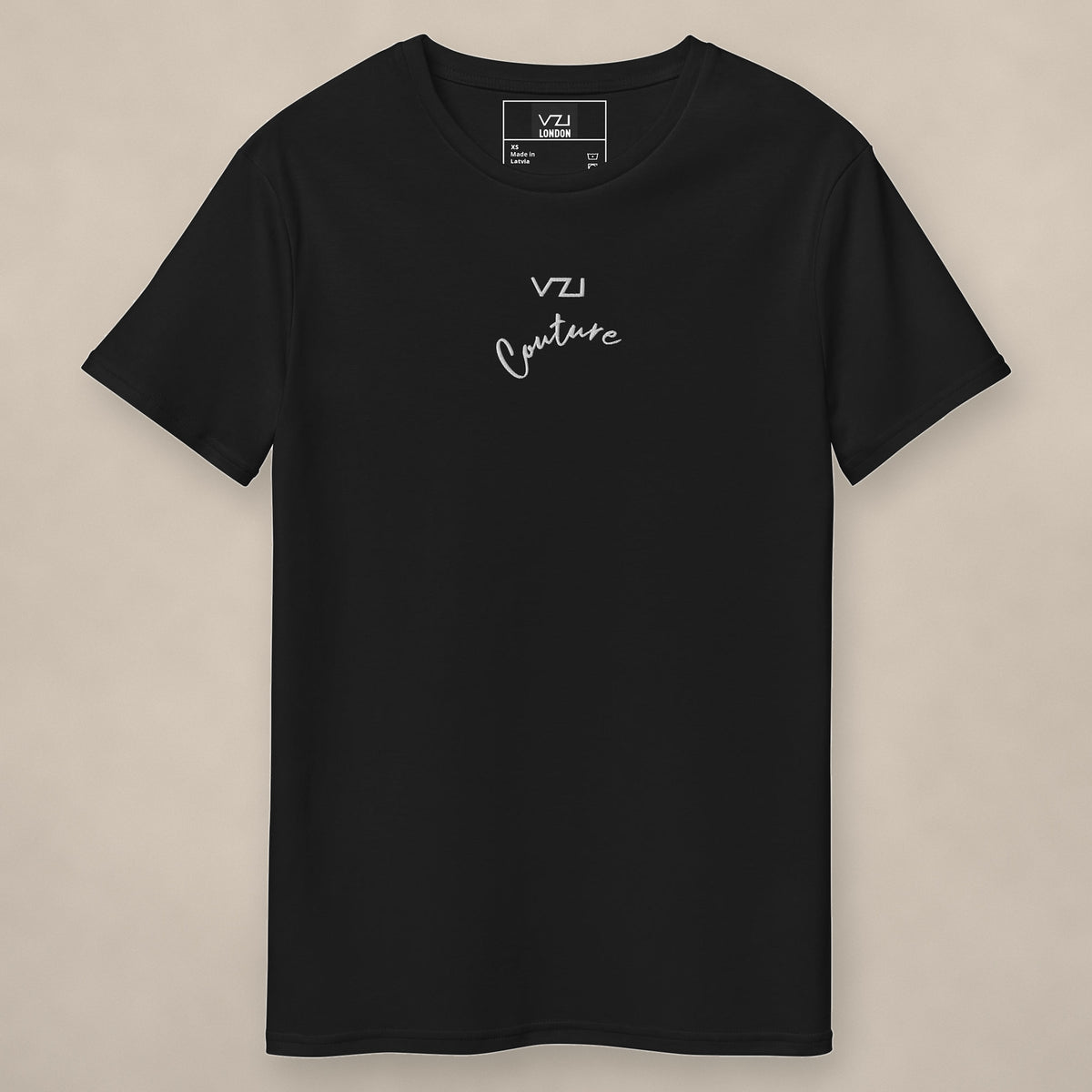 Vazzari Couture Cotton Tee III on beige studio wall