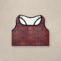 Vazzari Crimson Deities Padded Bra on beige studio wall