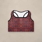 Vazzari Crimson Deities Padded Bra on beige studio wall