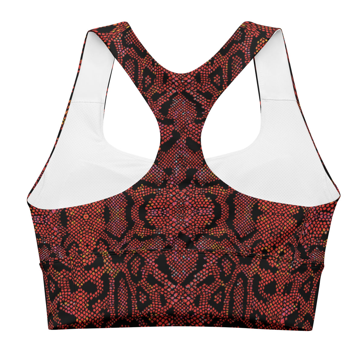 Vazzari Crimson Serpent Longline Bra – back view – clean studio shot