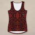 Vazzari Crimson Serpent Tank Top on beige studio wall