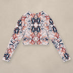 Vazzari Cybernetic 2075 Crop Top on beige studio wall