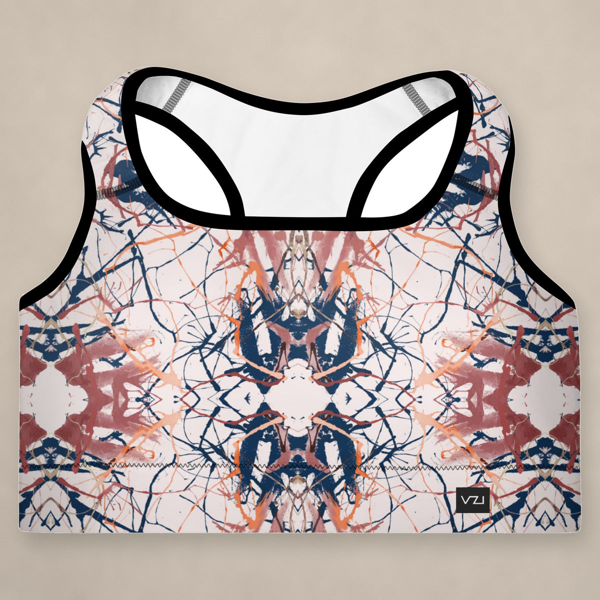 Vazzari Cybernetic Padded Bra on beige studio wall