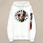 Vazzari Deadly Behaviour Hoodie on beige studio wall