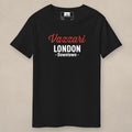 Vazzari Downtown London Tee – Harley on beige studio wall