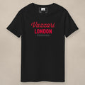 Vazzari Downtown London Tee – Red on beige studio wall
