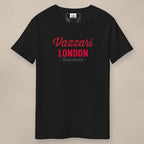 Vazzari Downtown London Tee – Red on beige studio wall