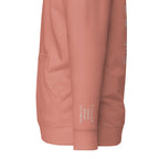 Vazzari Aethonius Men's Hoodie – Dusty Rose – left sleeve detail – clean studio shot