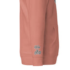 Vazzari Azurael Men's Hoodie – Dusty Rose – right sleeve detail – clean studio shot