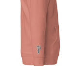Vazzari Aethonius Men's Hoodie – Dusty Rose – right sleeve detail – clean studio shot