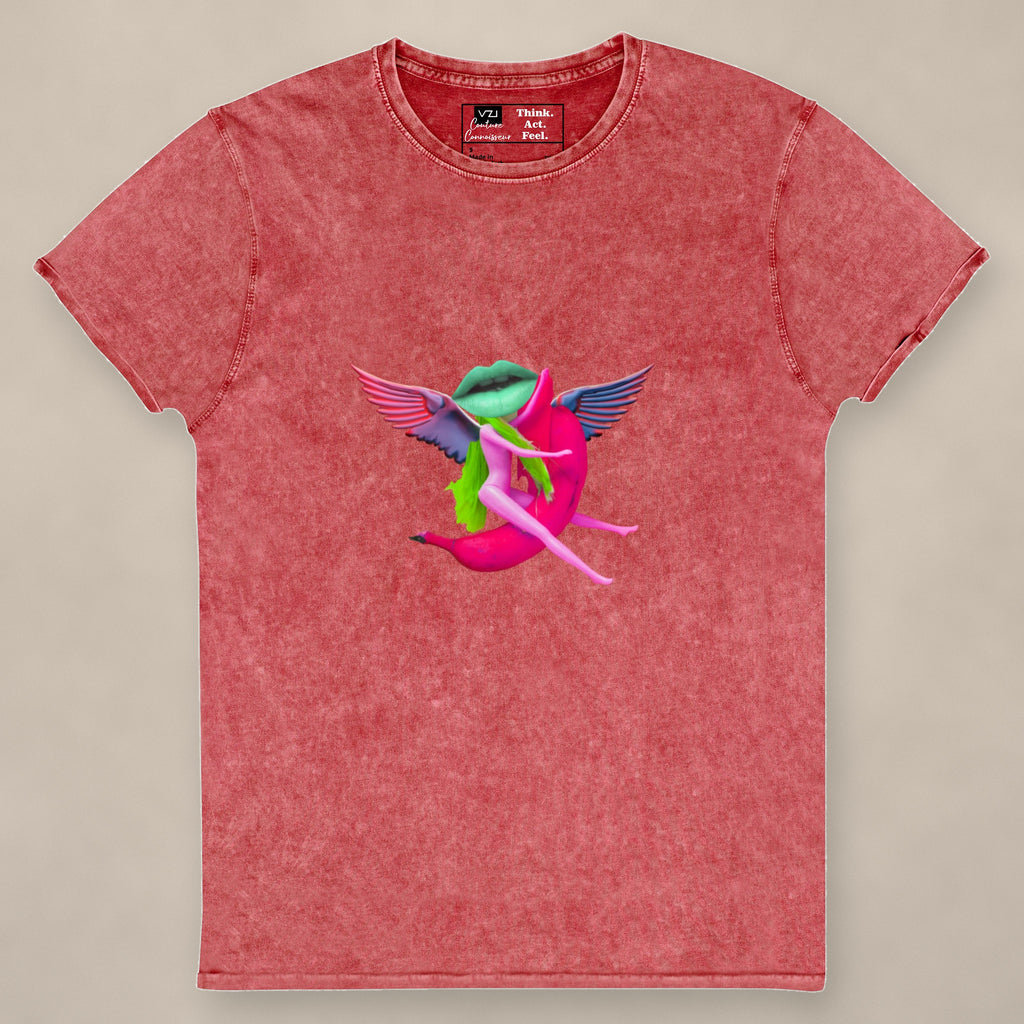 Vazzari Ecstasy Allure Women's Tee on beige studio wall